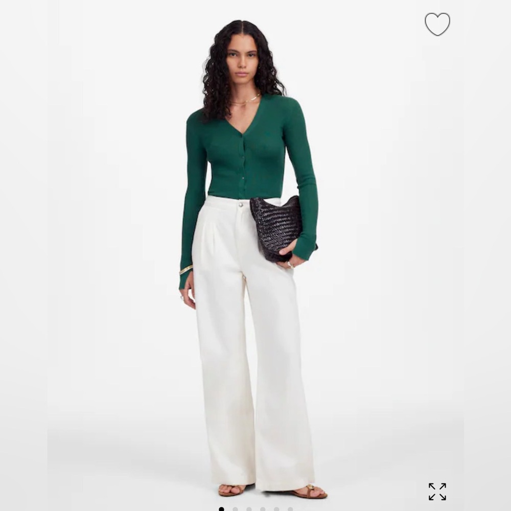 Madewell Harlow Wide-Leg Jean, White, Size 24